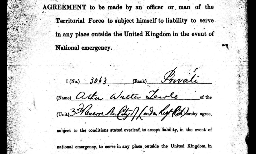 Arthur Walter begins his army service