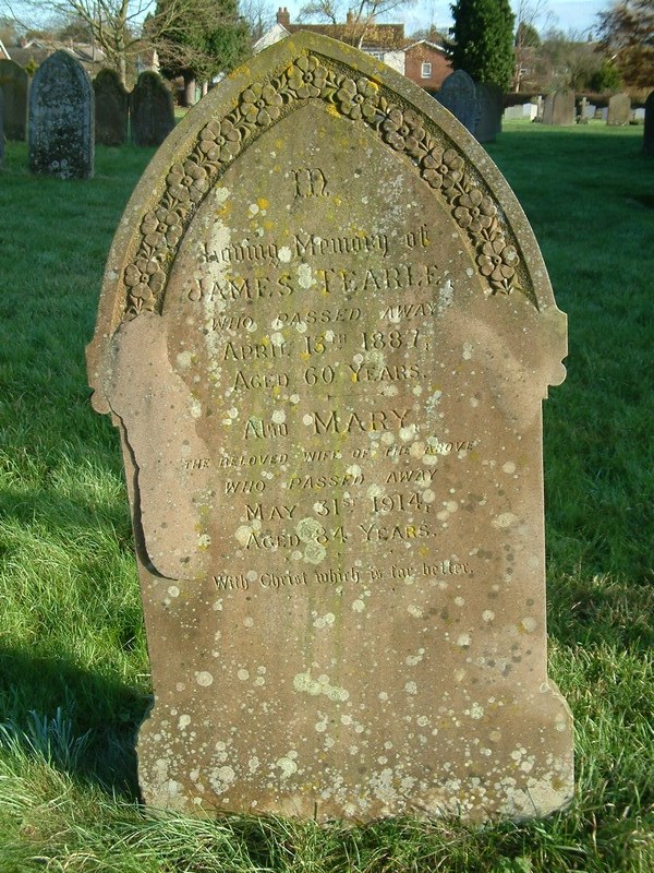 James Tearle and Mary nee Andrews headstone Stanbridge