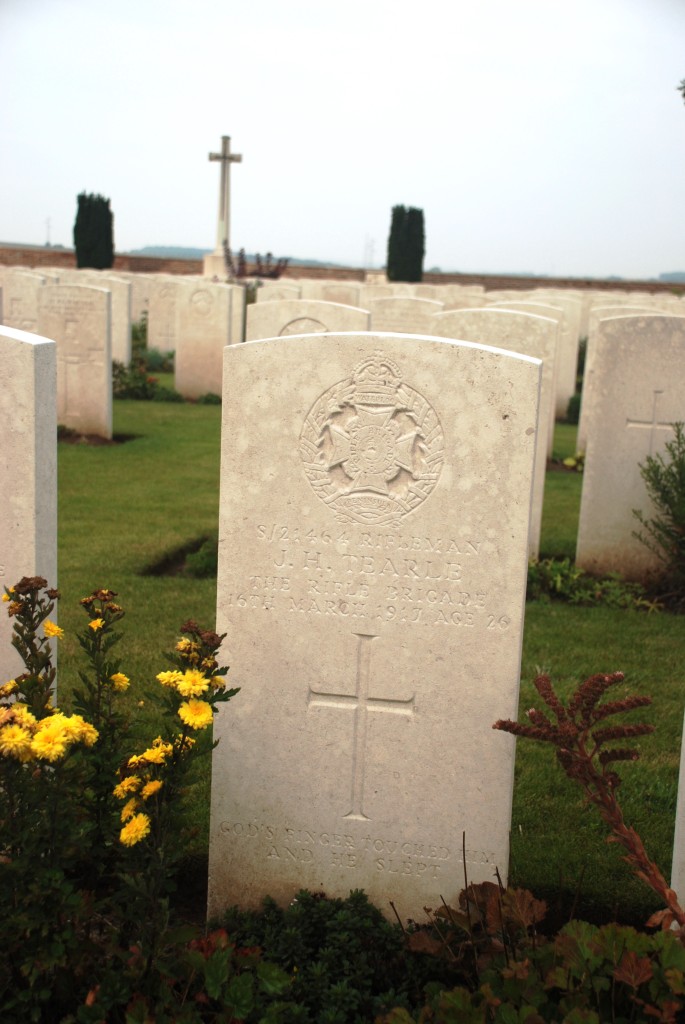 James Harry Tearle Sailly Saillisel British Cemetery