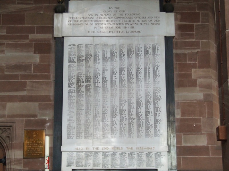 Leslie is also remembered on the Roll of Honour in All Saints Church, Hertford.
