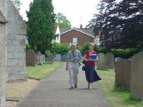 John and Pat Field arriving