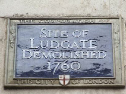 Site of Ludgate demolished 1760