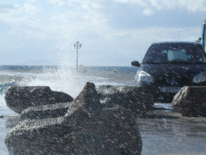 Car getting wet