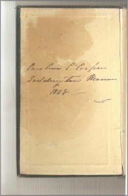 Still in existence is a cookery book signed on the front page by Caroline – that its recipes are for foreign food suggests that it may have been given to her by her sister, Elizabeth. It is dated 1848 in her hand. 