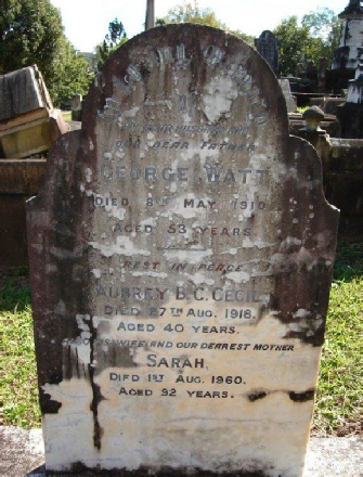 Close-up of headstone