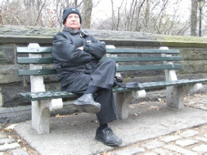 Man on a park bench