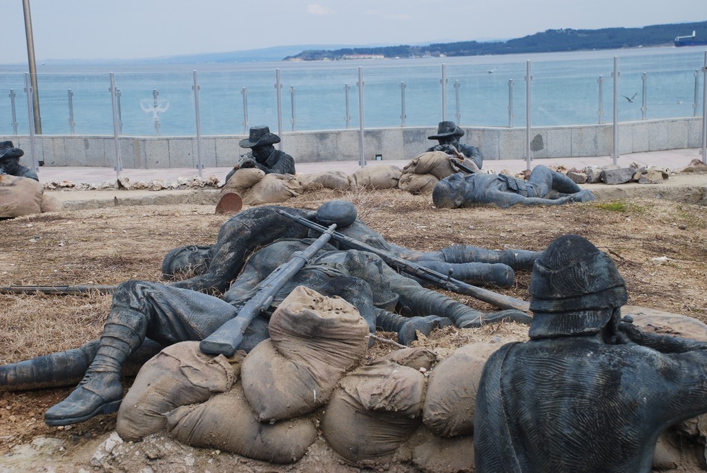 Lifesize tableau of life in the trenches - found in Eceabat.