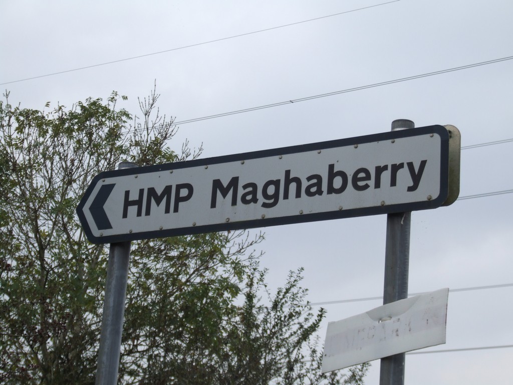 Sign to Maghaberry Prison