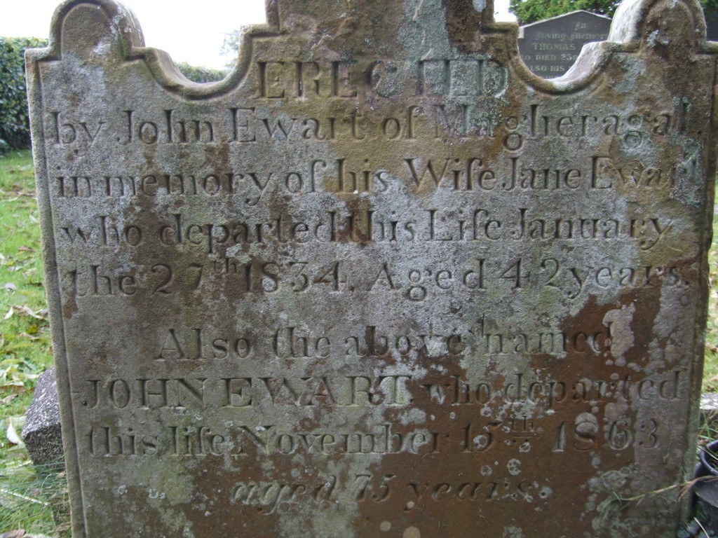 John and Jane Ewart headstone, Magheragall Parish Church