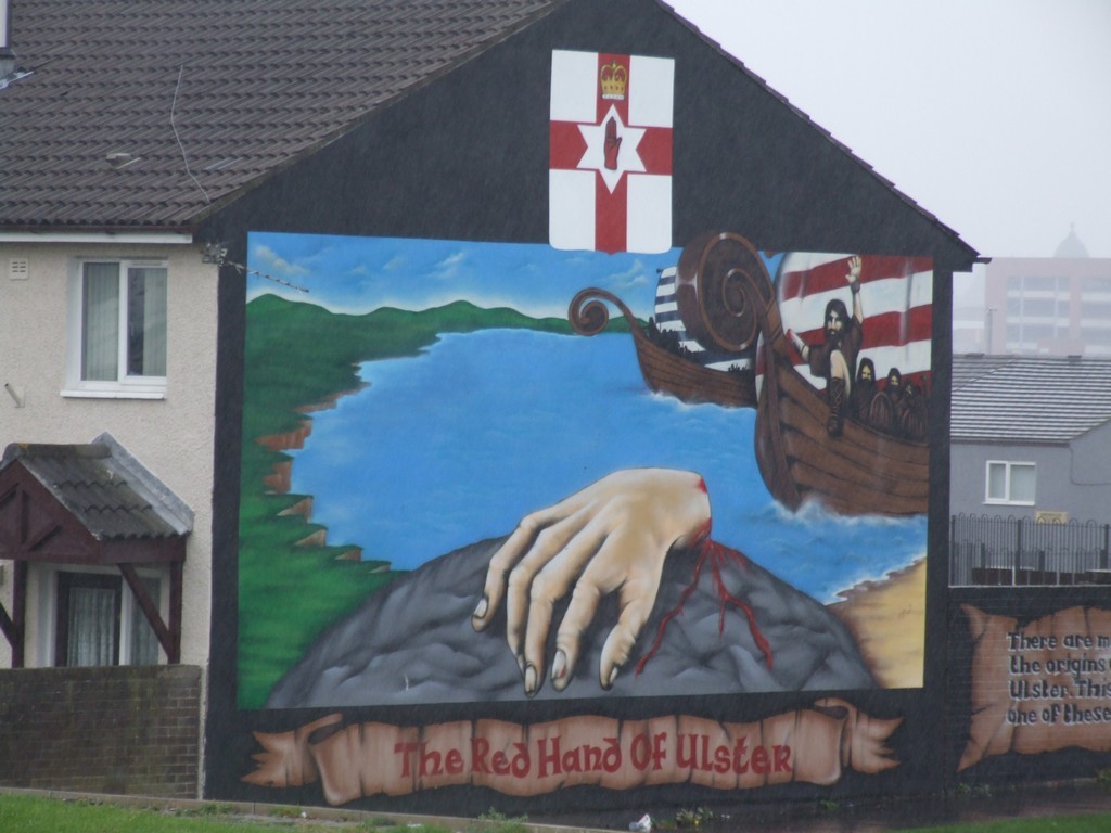 Red Hand brigade mural.
