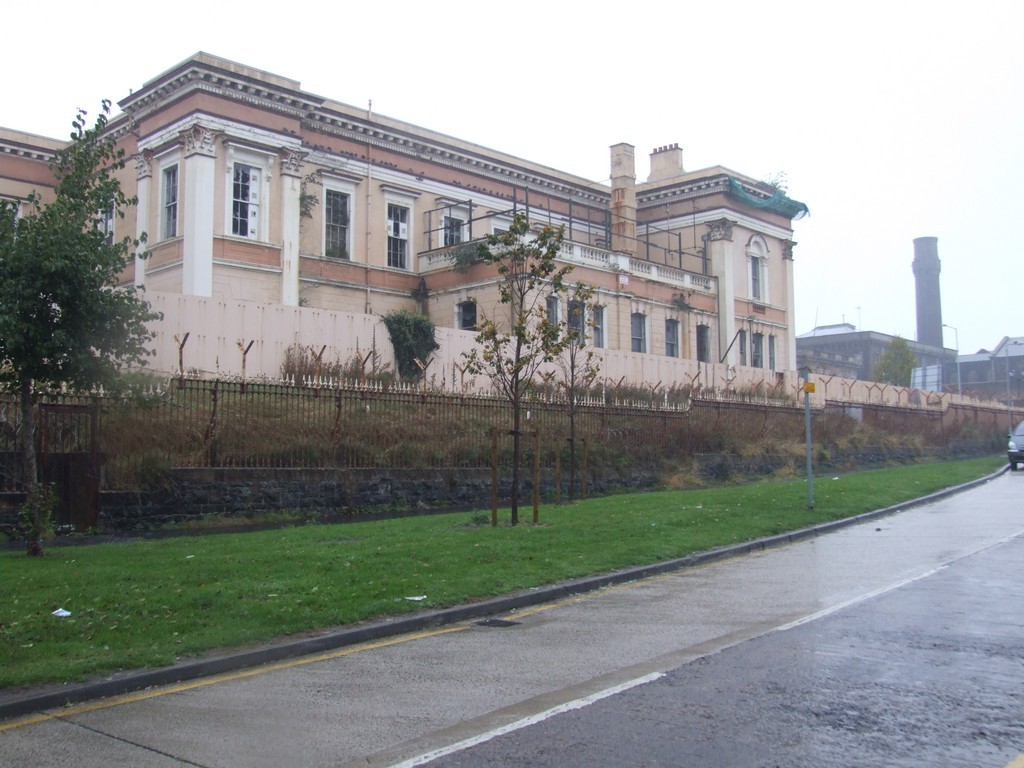 Crumlin Rd Courthouse and Crumlin Rd Gaol chimney.