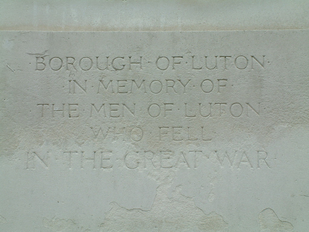 WW1 inscription Luton