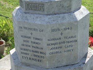 Norman Tearle on war memorial Soulbury