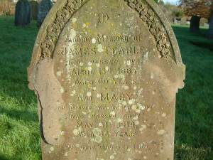 James Tearle and Mary headstone Stanbridge Church
