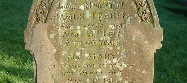 James Tearle and Mary headstone Stanbridge Church